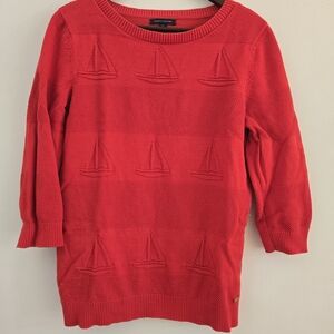 Tommy Hilfiger Red Sailboat Knitted Sweater